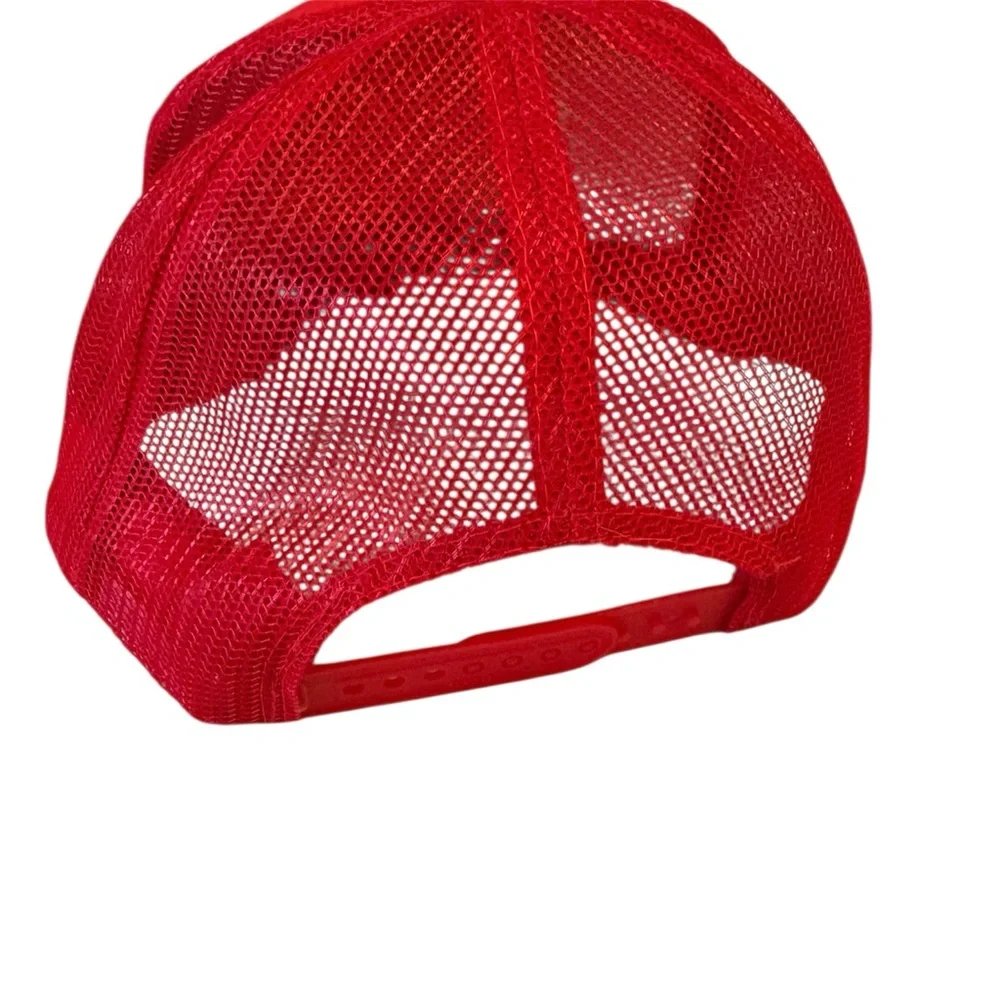 Alpha Chi Omega Red Trucker Hat Baseball Mesh Back Puffer Letters Bling Sorority